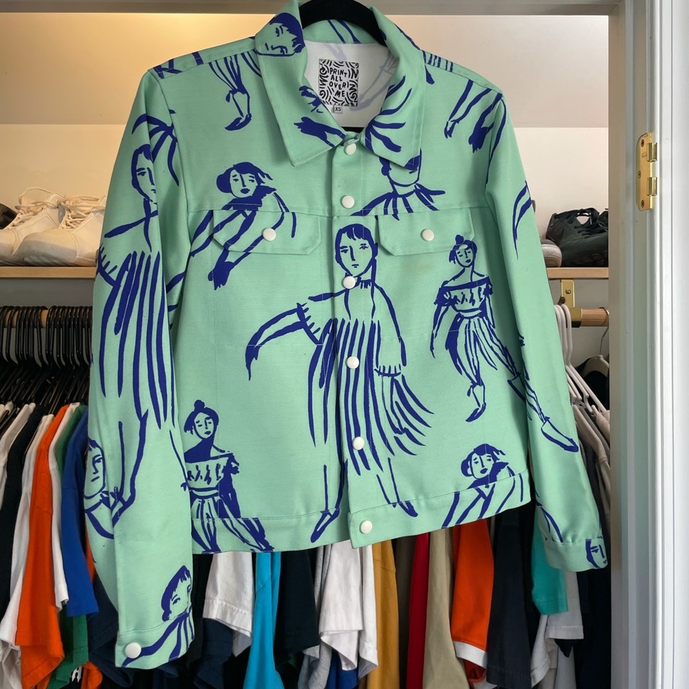 Geisha Print Twill Jacket